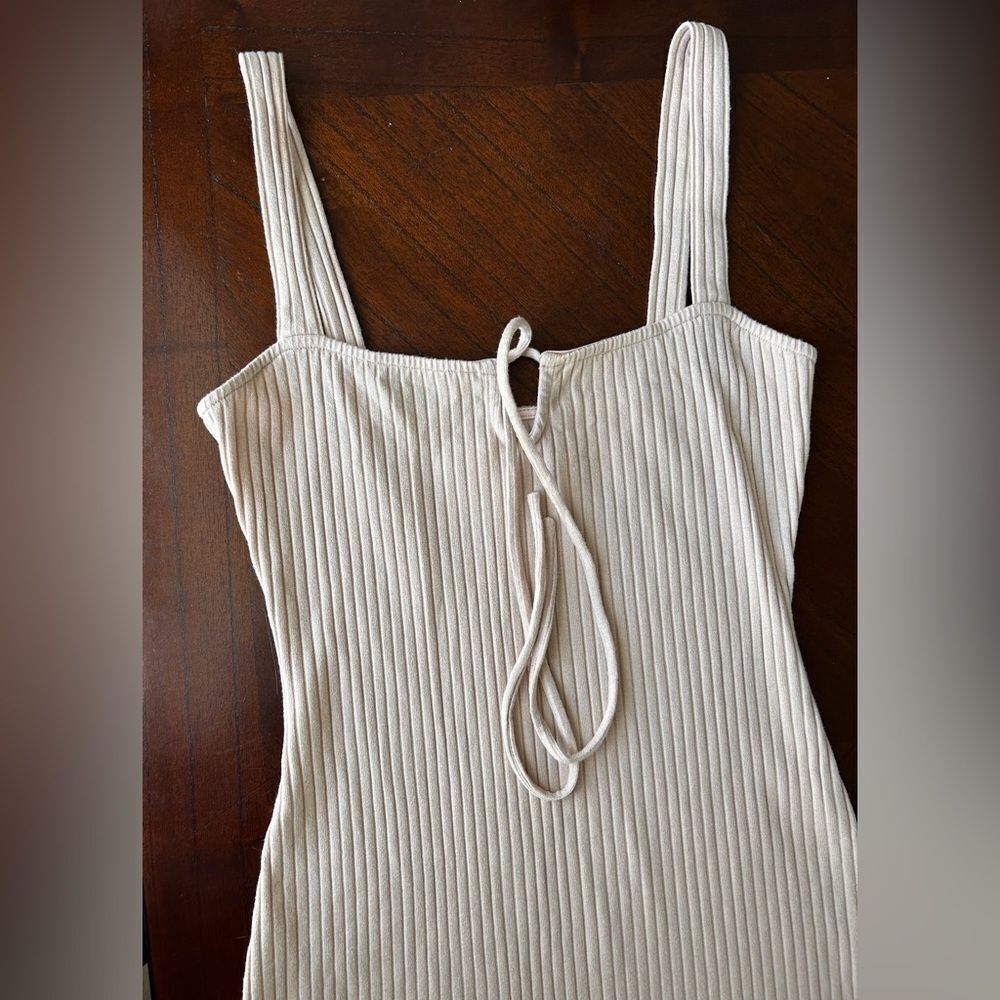 PRIVACY PLEASE ream Ribbed Sleeveless Dress SIZE S - Picture 2 of 4